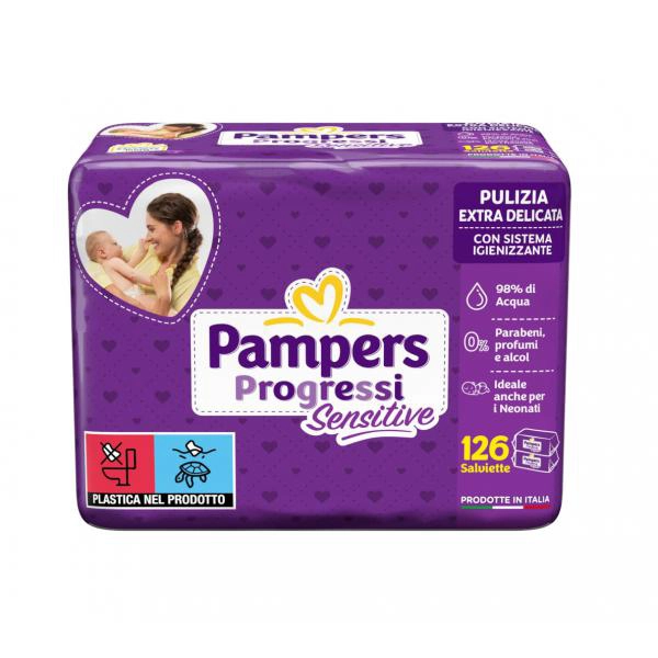 Pampers® Pampers Salviette Sensitive Delicate Senza Profumi Aggiunti - 126 Salviette (2 Confezioni Da 63 Salviette) 3 Pampers® Pampers Salviette Sensitive Delicate Senza Profumi Aggiunti - 126 Salviette (2 Confezioni Da 63 Salviette)