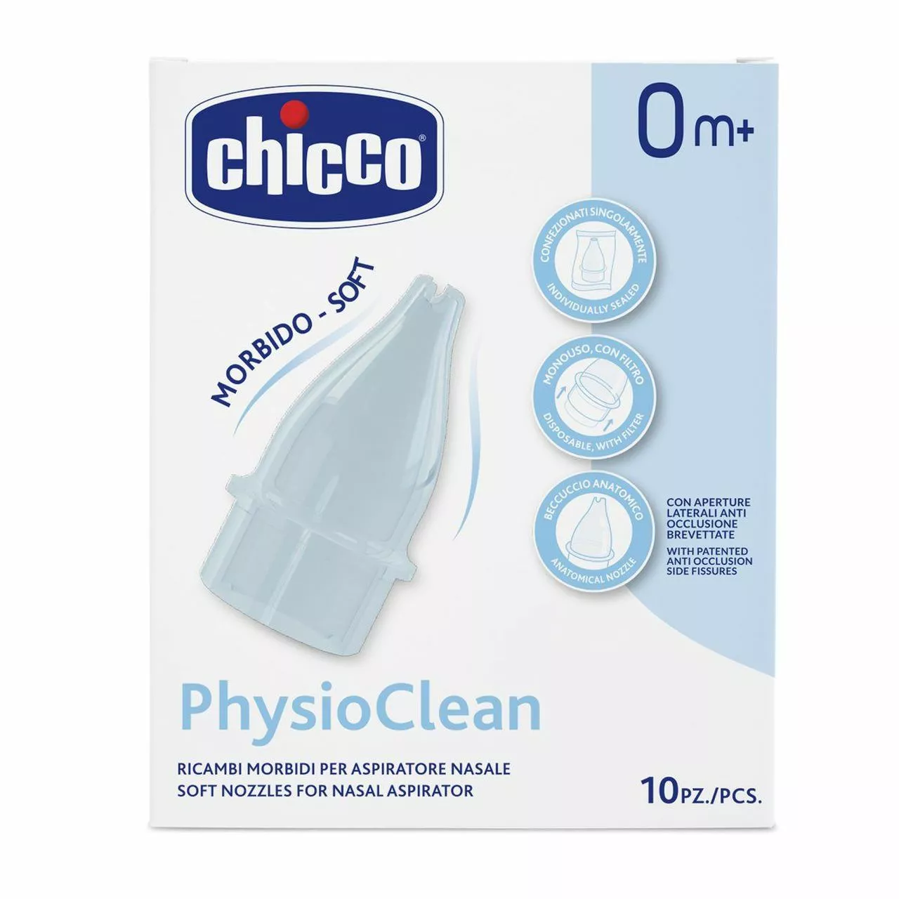 Chicco Ricambi Morbidi Per Aspiratore Nasale PhysioClean - 10 Beccucci 3 Chicco Ricambi Morbidi Per Aspiratore Nasale PhysioClean - 10 Beccucci