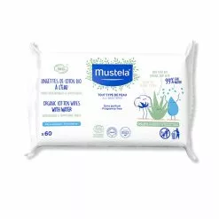 Mustela 60 Salviette All'Acqua In Cotone Bio