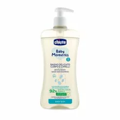 Chicco Bagno Delicato Corpo E Capelli Baby Moments Con Ingredienti Vegetali, Formati 200ml, 500ml