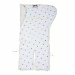 Picci Materassino Copri Passeggino Universale Double Face In Spugna E Cotone A Nido D'Ape - Grigio Stelle