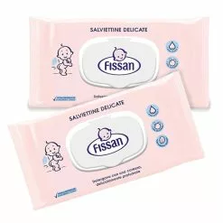 Fissan Salviette Delicate Bipack Per Neonato, 2 Confezioni Da 65 Salviette