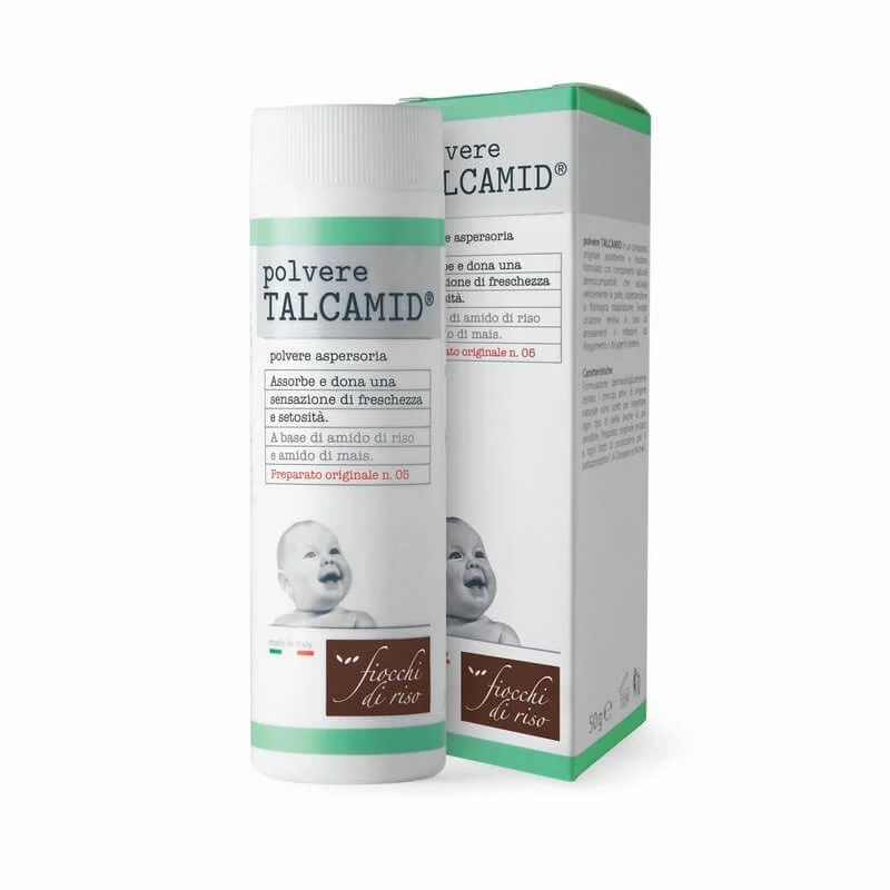 Fiocchi Di Riso Polvere Talcamid Azione Assorbente, Rinfrescante, Lenitiva, 50gr 3 Fiocchi Di Riso Polvere Talcamid Azione Assorbente, Rinfrescante, Lenitiva, 50gr