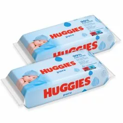 Huggies Tripack 168 Salviette Umidificate Pure, Formula Con Acqua Pura