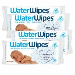 WaterWipes 240 Salviette Umidificate Neonato, 99,9% Di Acqua, Biodegradabili