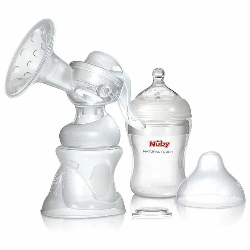 Nuby Kit Tiralatte Manuale Natural Touch Softflex Con Biberon E Coppette Assorbilatte 3 Nuby Kit Tiralatte Manuale Natural Touch Softflex Con Biberon E Coppette Assorbilatte