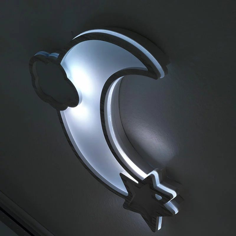 Erbesi Lampada A Muro Moon Con 8 Luci Led 4 Erbesi Lampada A Muro Moon Con 8 Luci Led - immagine 2