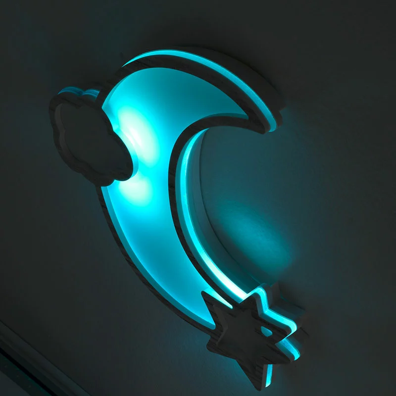 Erbesi Lampada A Muro Moon Con 8 Luci Led 5 Erbesi Lampada A Muro Moon Con 8 Luci Led - immagine 3