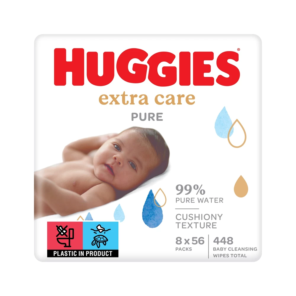 Huggies Salviette Pure Extra Care Multipack 56x8 3 Huggies Salviette Pure Extra Care Multipack 56x8