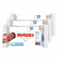Huggies Salviette Pure Extra Care All'acqua Pura, Confezione Da 168 Salviette