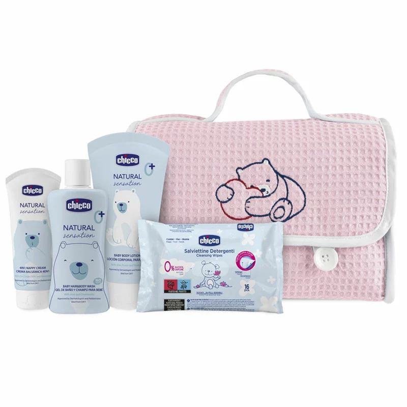 Chicco Beauty Baby Cosmetic Set Per La Nascita Con Pasta Cambio, Detergenti Natural Sensation E Salviette 4 Chicco Beauty Baby Cosmetic Set Per La Nascita Con Pasta Cambio, Detergenti Natural Sensation E Salviette - immagine 2