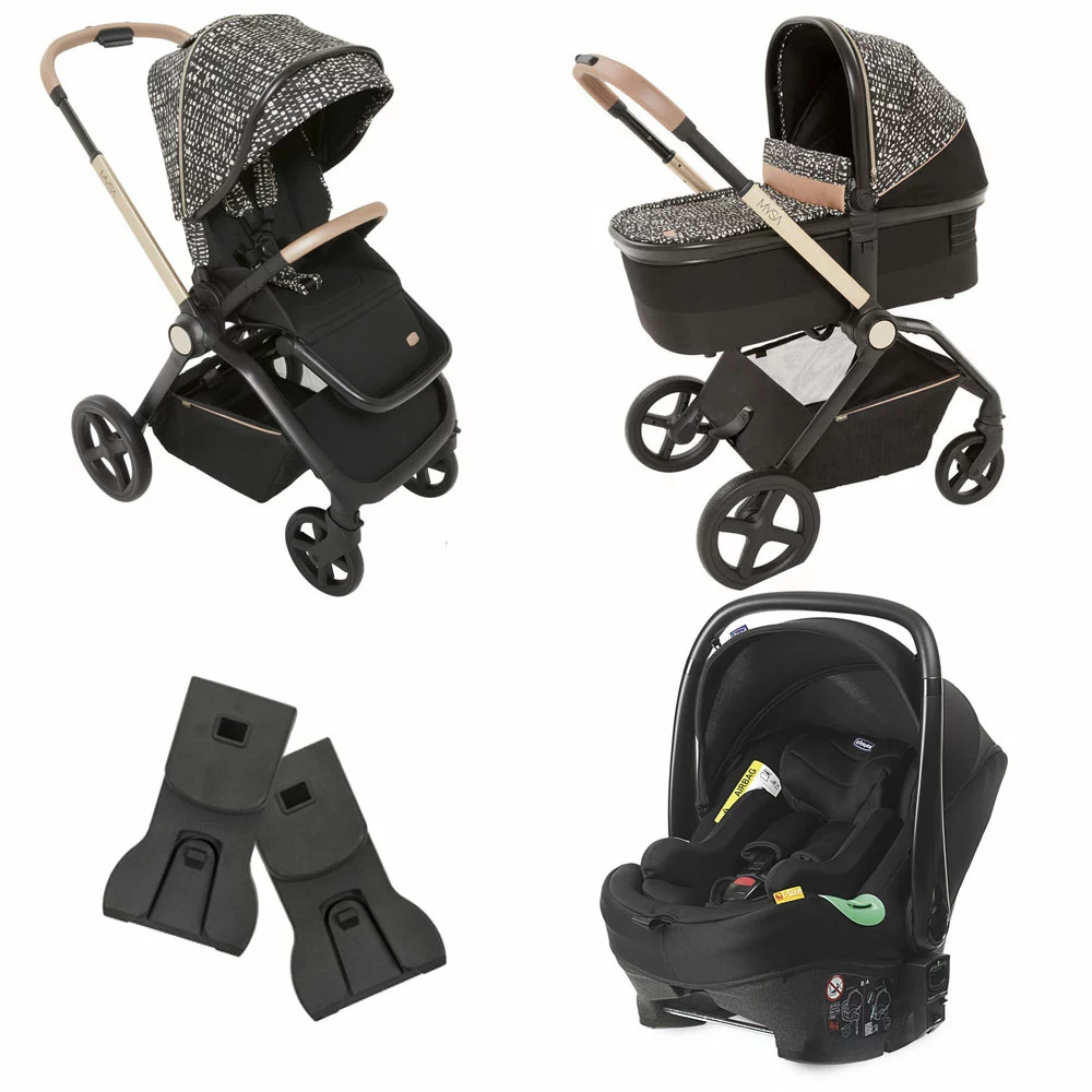 CHICCO Trio Mysa Con Passeggino, Navicella Light E Seggiolino Auto Kiros Evo ISize, Adattatori Ovetto Inclusi 5 CHICCO Trio Mysa Con Passeggino, Navicella Light E Seggiolino Auto Kiros Evo ISize, Adattatori Ovetto Inclusi - immagine 3